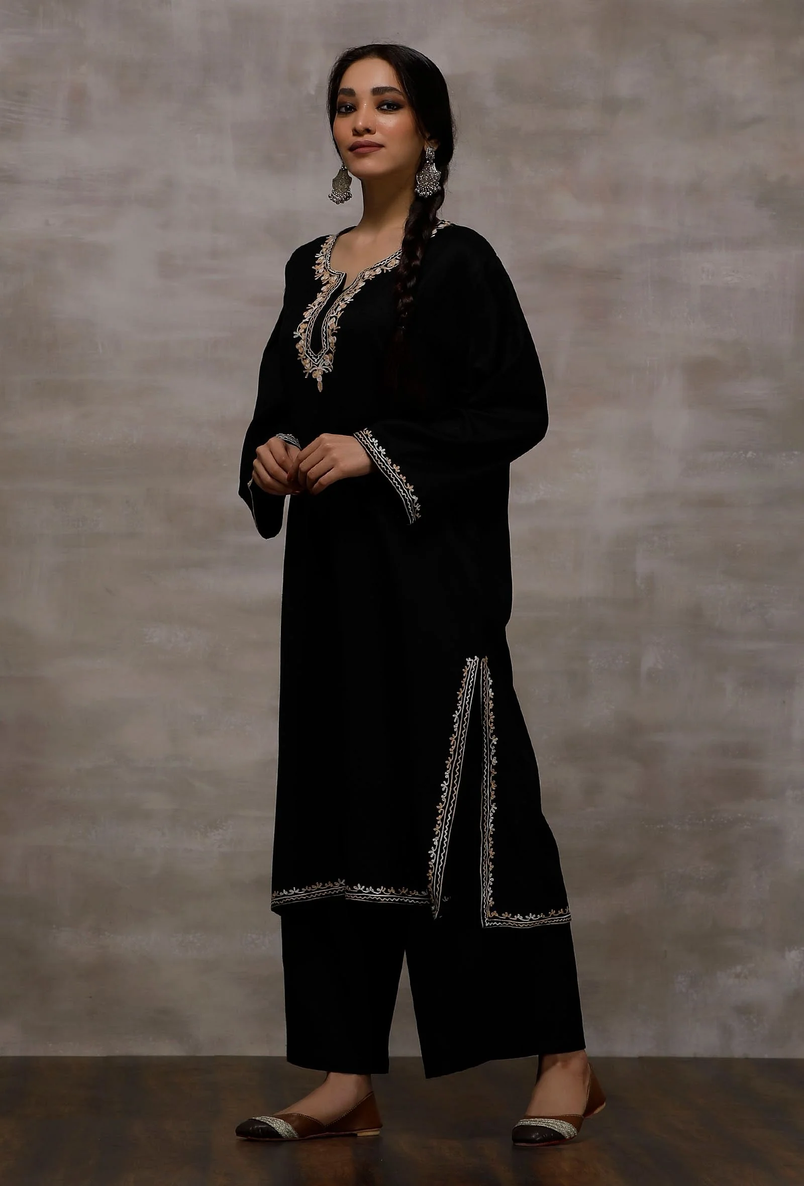 Black Wool Pure Woollen Phiran - Image 4
