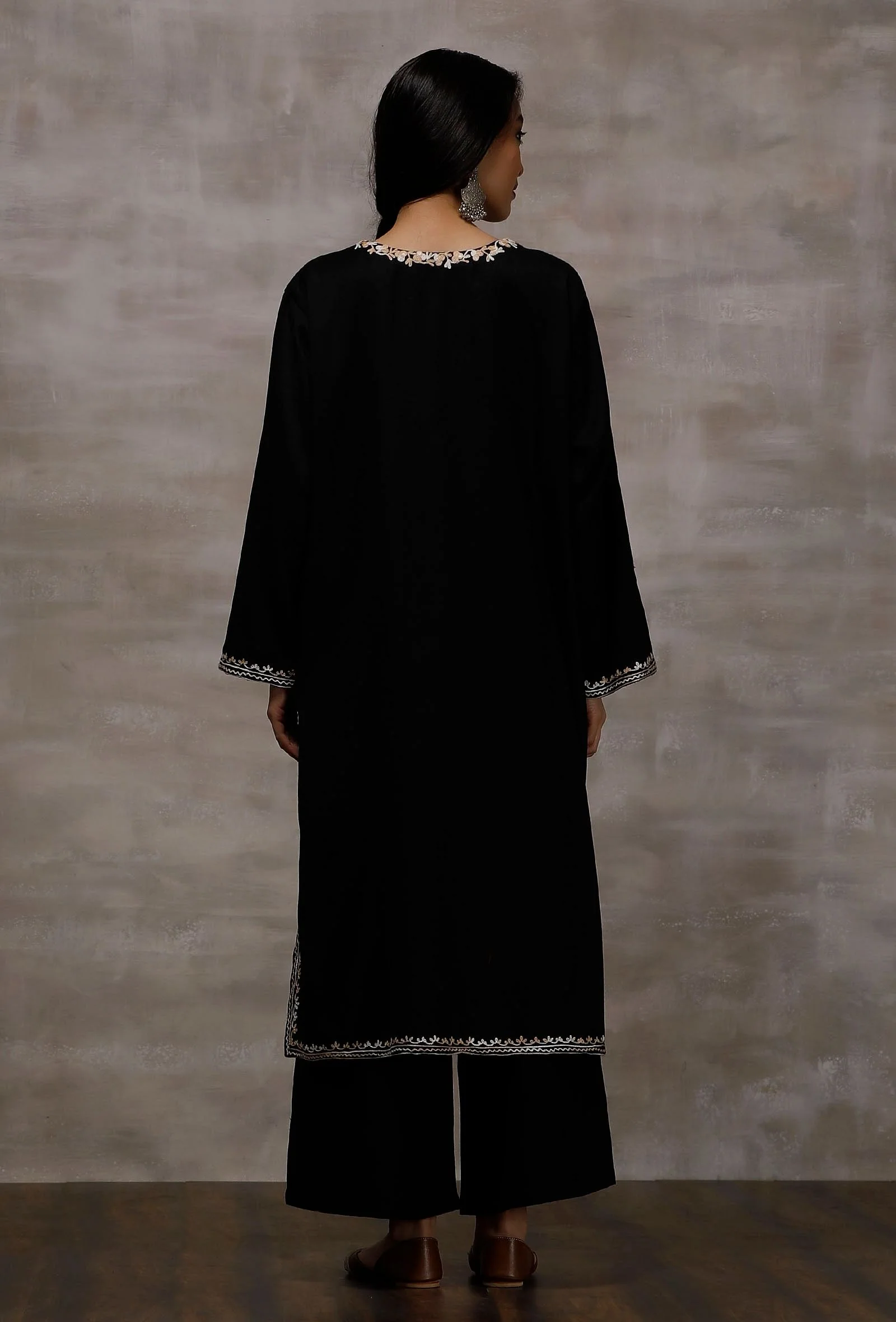 Black Wool Pure Woollen Phiran - Image 5