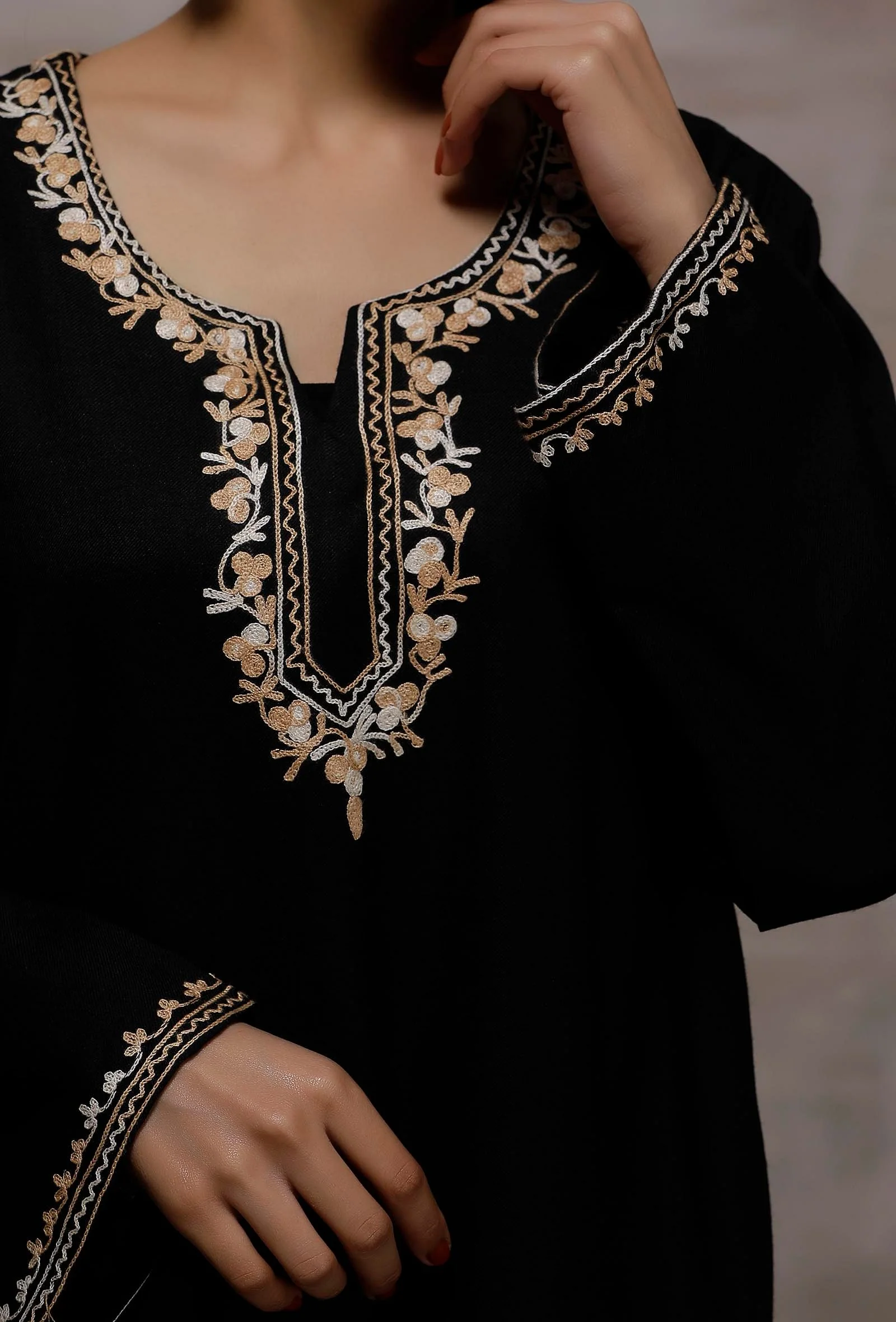 Black Wool Pure Woollen Phiran - Image 6