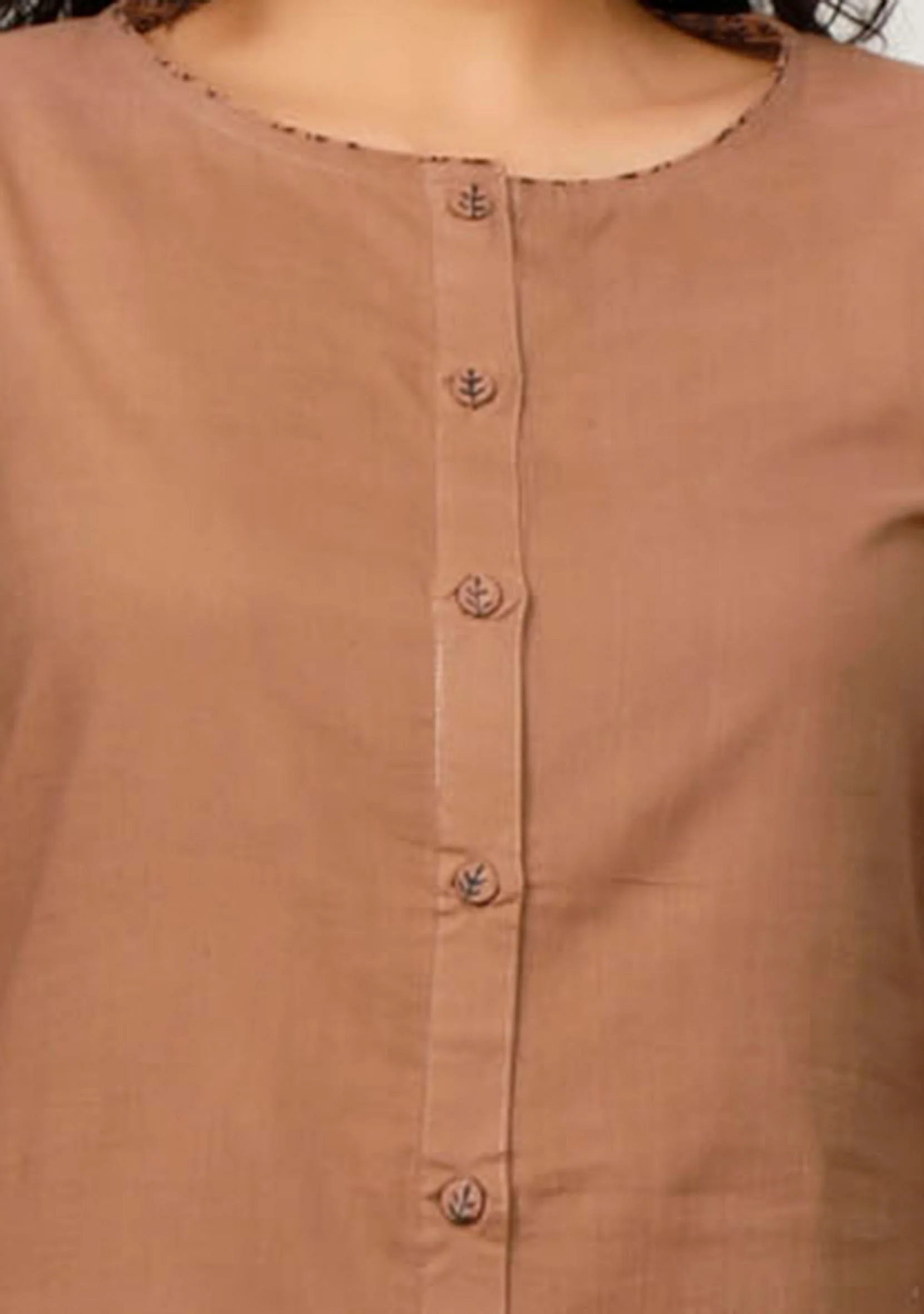 Brown Cotton Kurta - Image 5