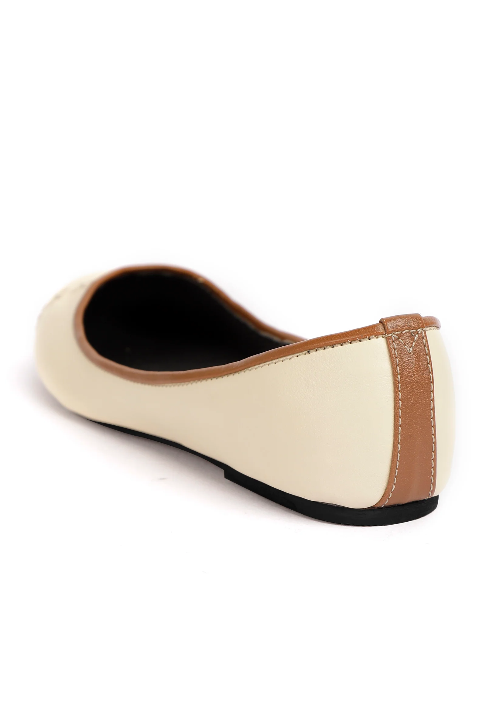 Cream White Cruelty Free Leather Flat Ballerinas - Image 6