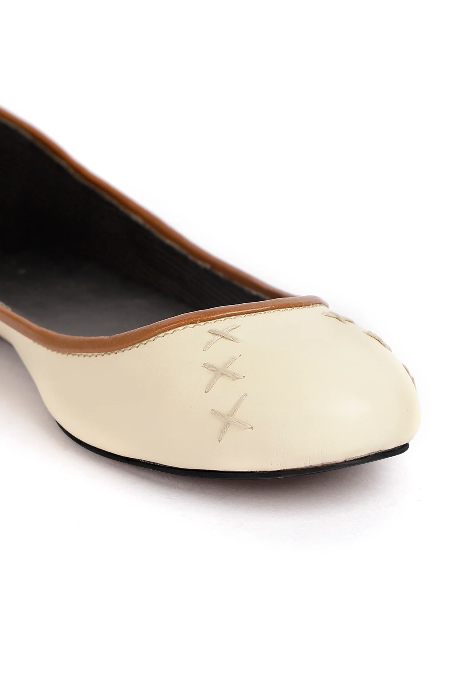 Cream White Cruelty Free Leather Flat Ballerinas - Image 7