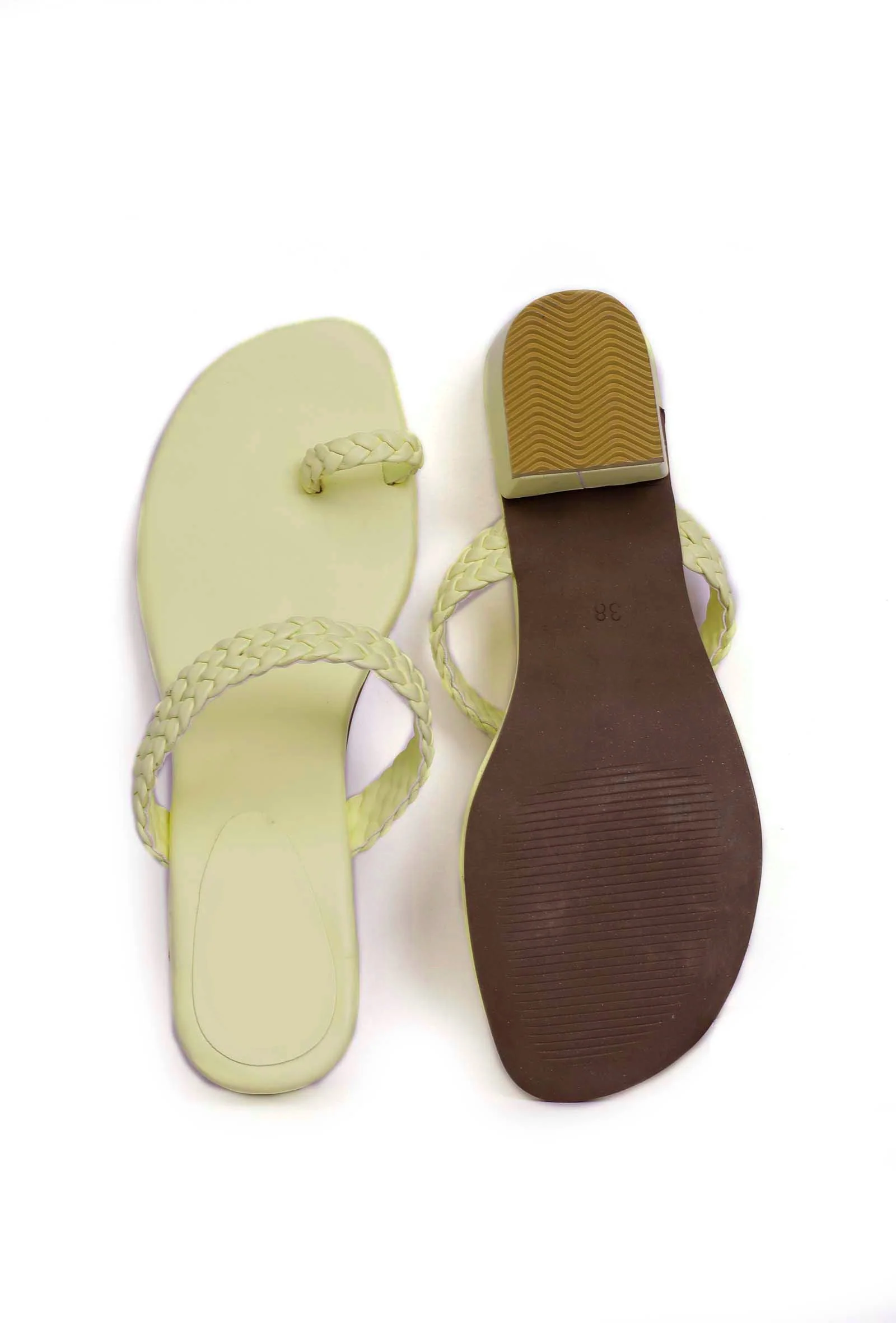 Cream White Knotted Cruelty Free Leather Sandals - Image 3