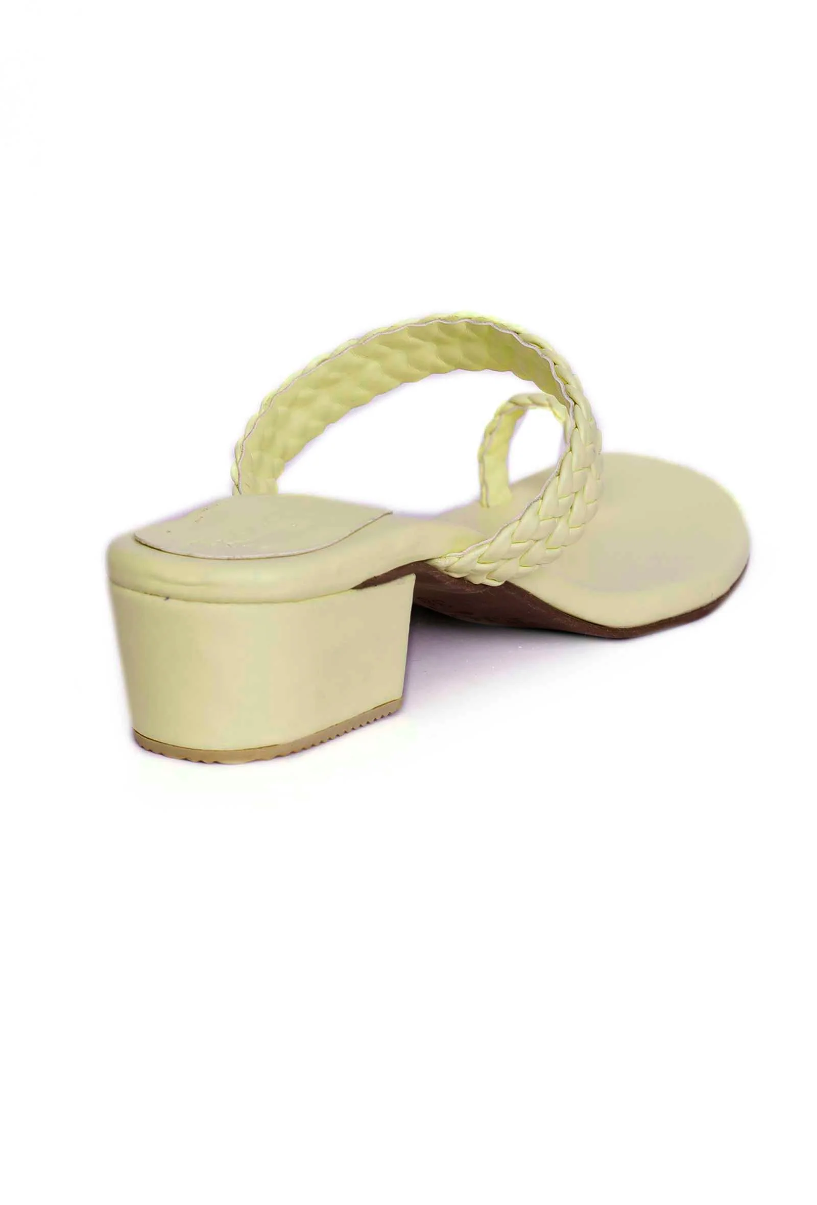 Cream White Knotted Cruelty Free Leather Sandals - Image 6