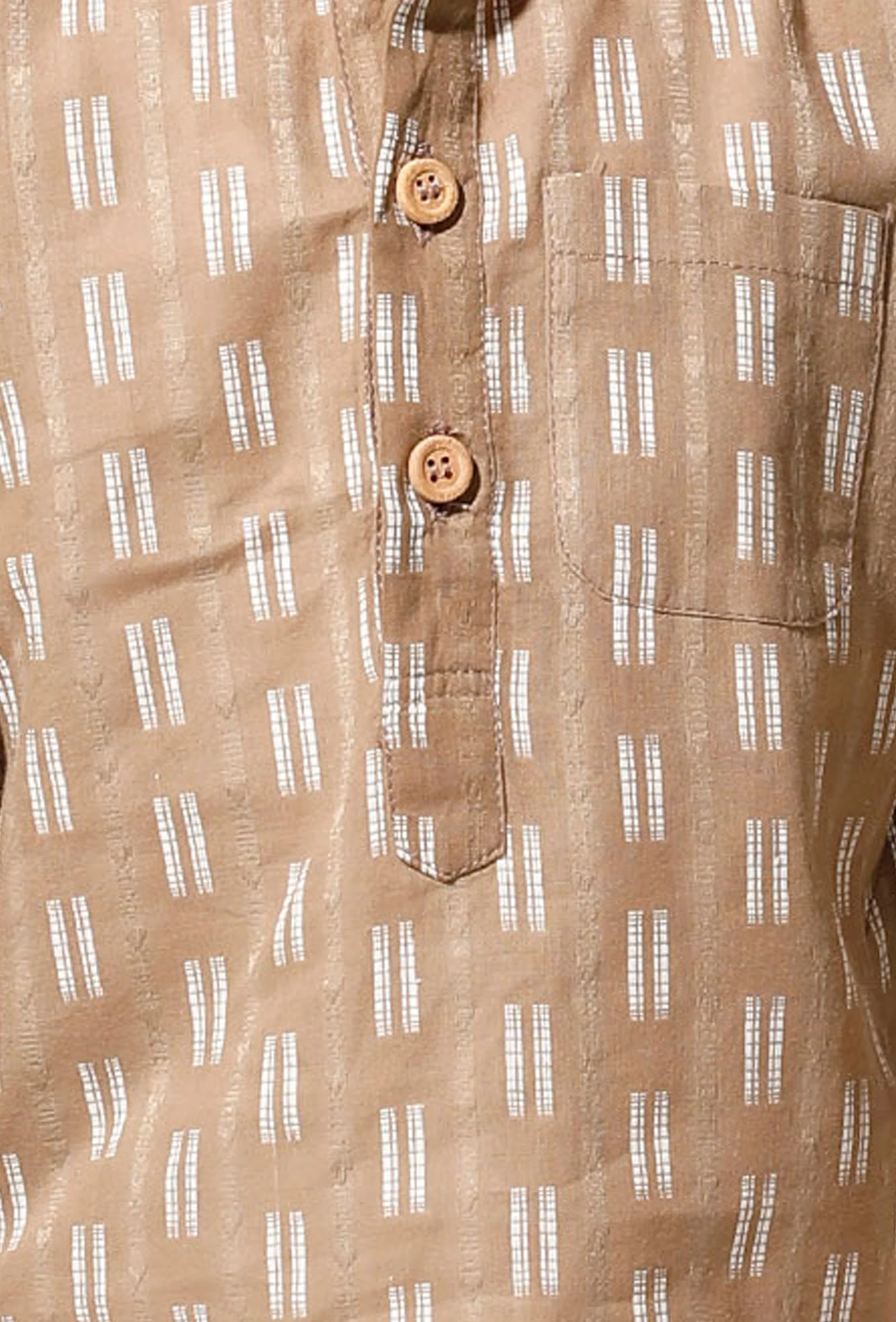 Dusky Brown Cotton Kurta Pyjama Set - Image 4