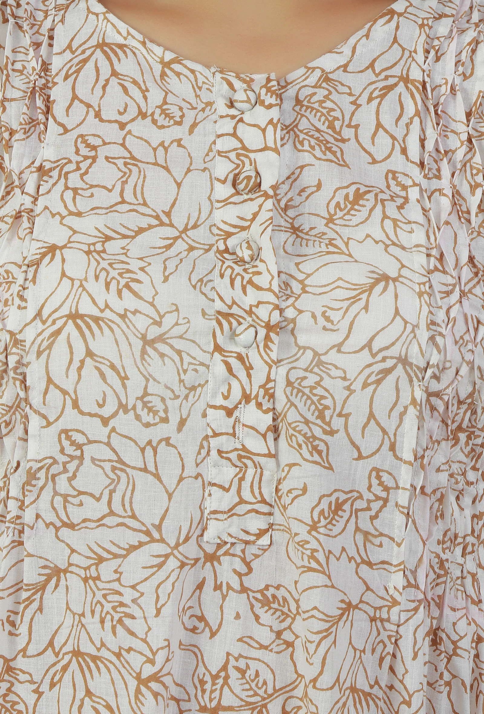 Floral Printed Long A-line Dress - Image 5