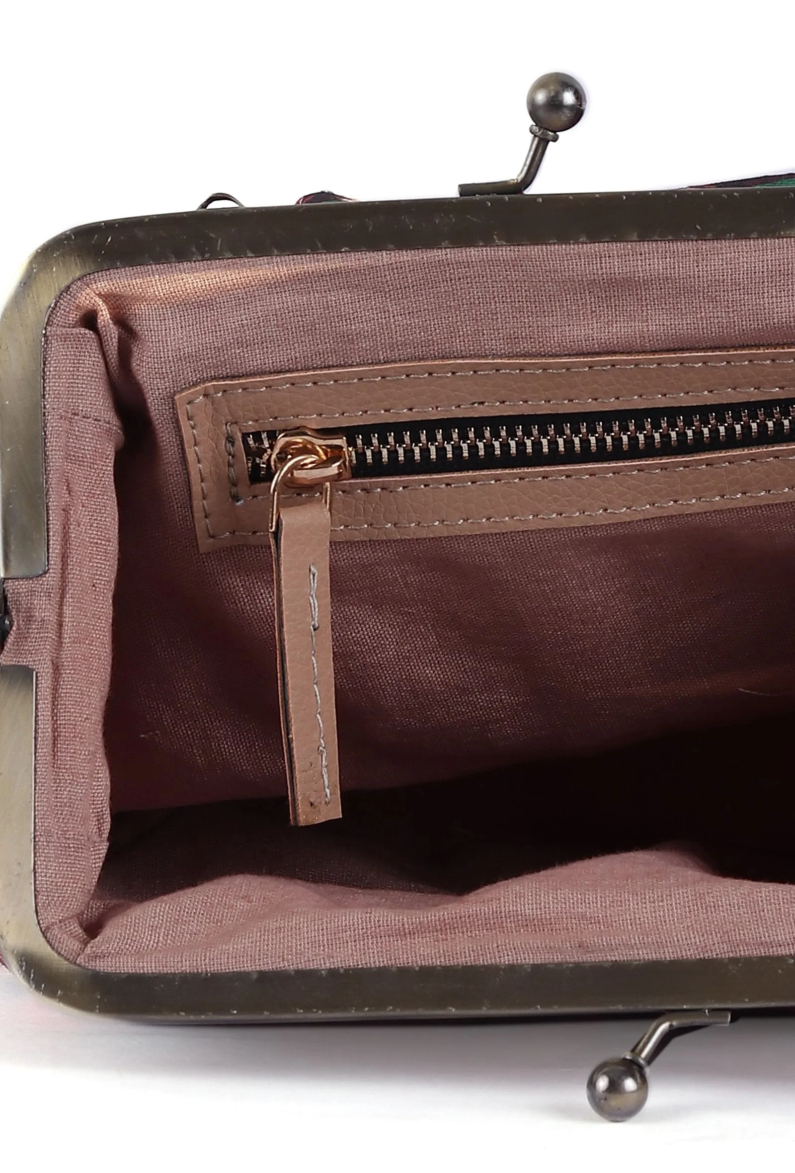 Green, Red & Multi Silk Patola Print Clutch - Image 6