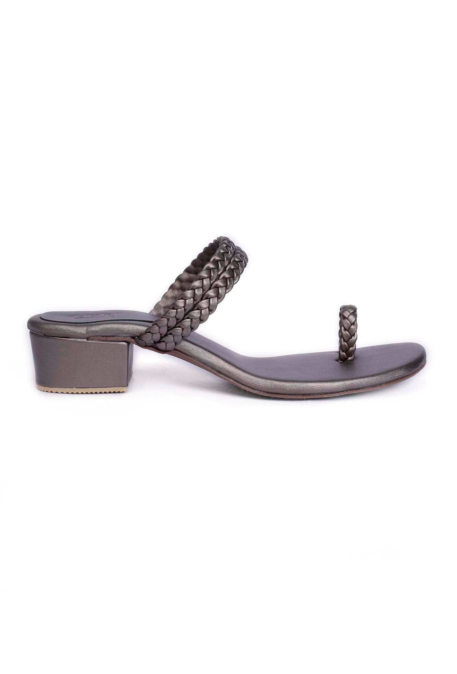 Grey Knotted Cruelty Free Leather Sandals - Image 5