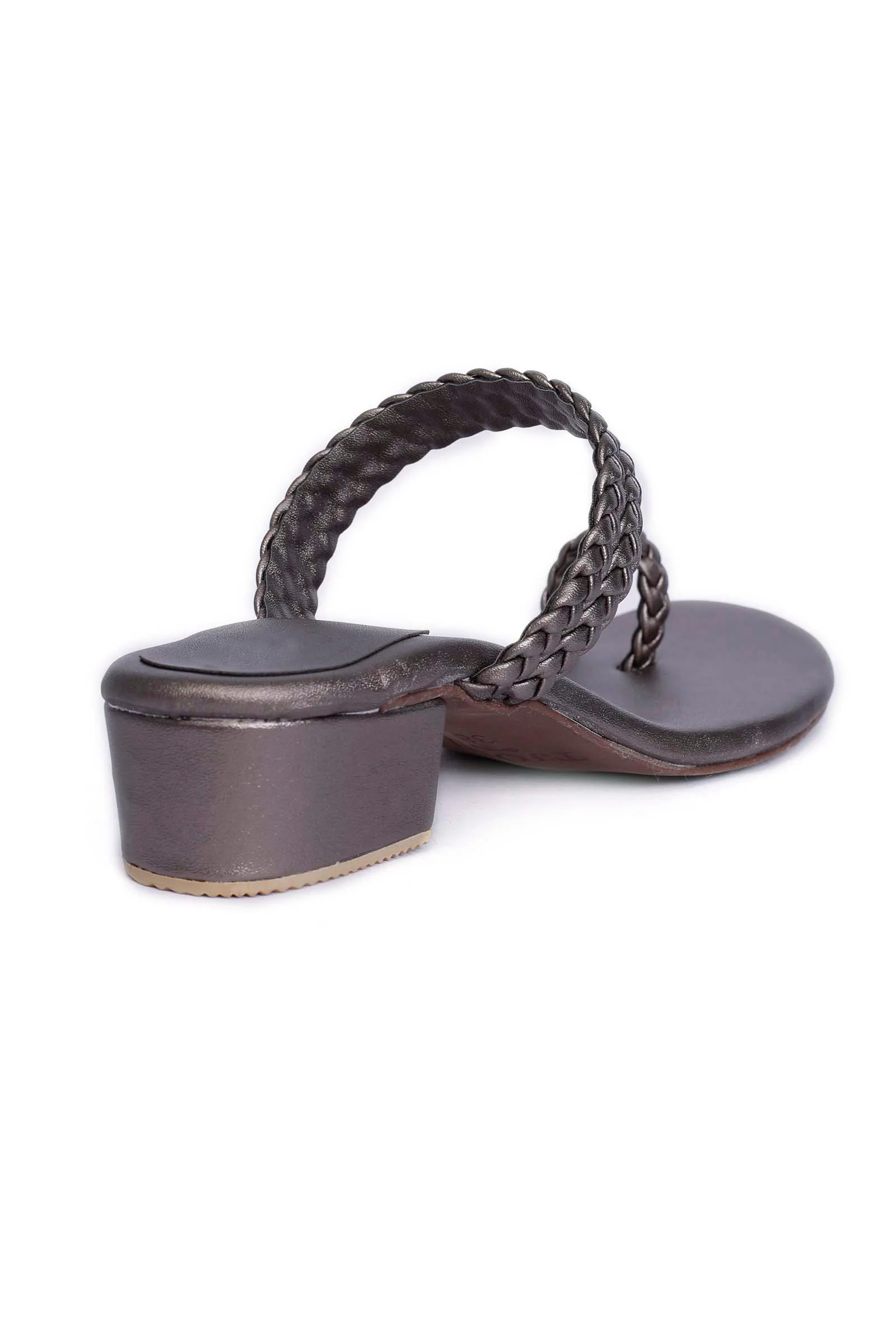 Grey Knotted Cruelty Free Leather Sandals - Image 6