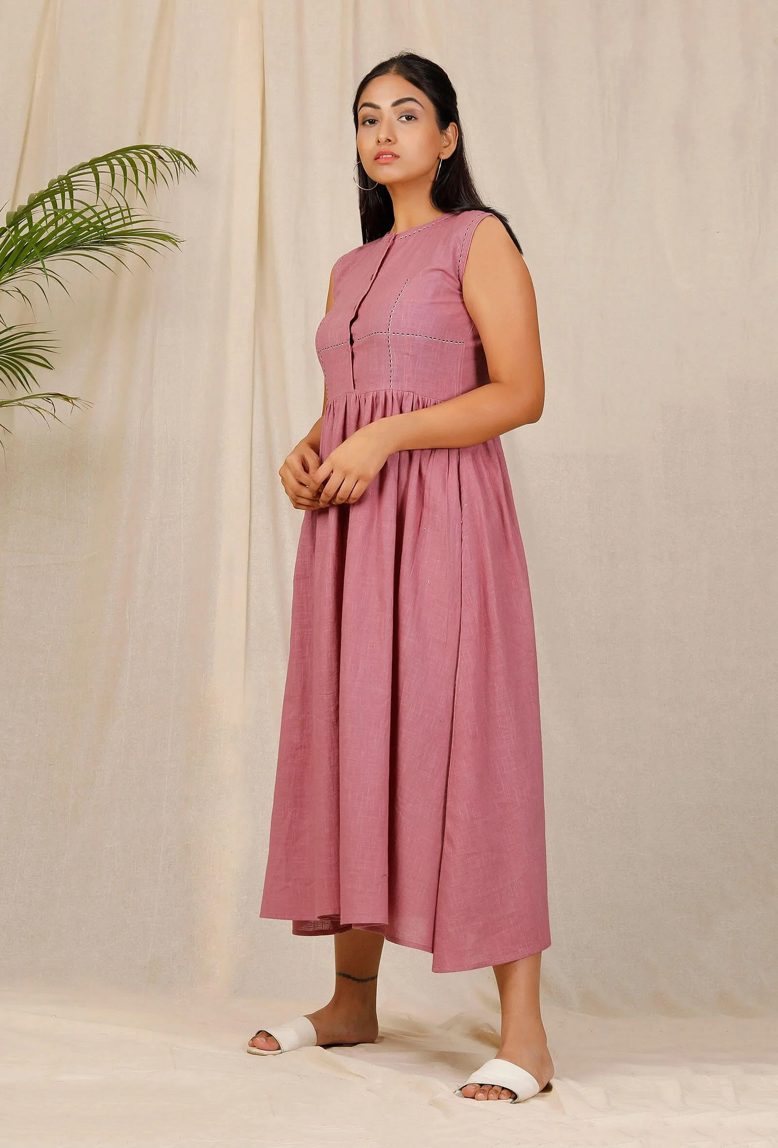 Gulabi Low Gathered Hand-Embroiderd Dress - Image 3