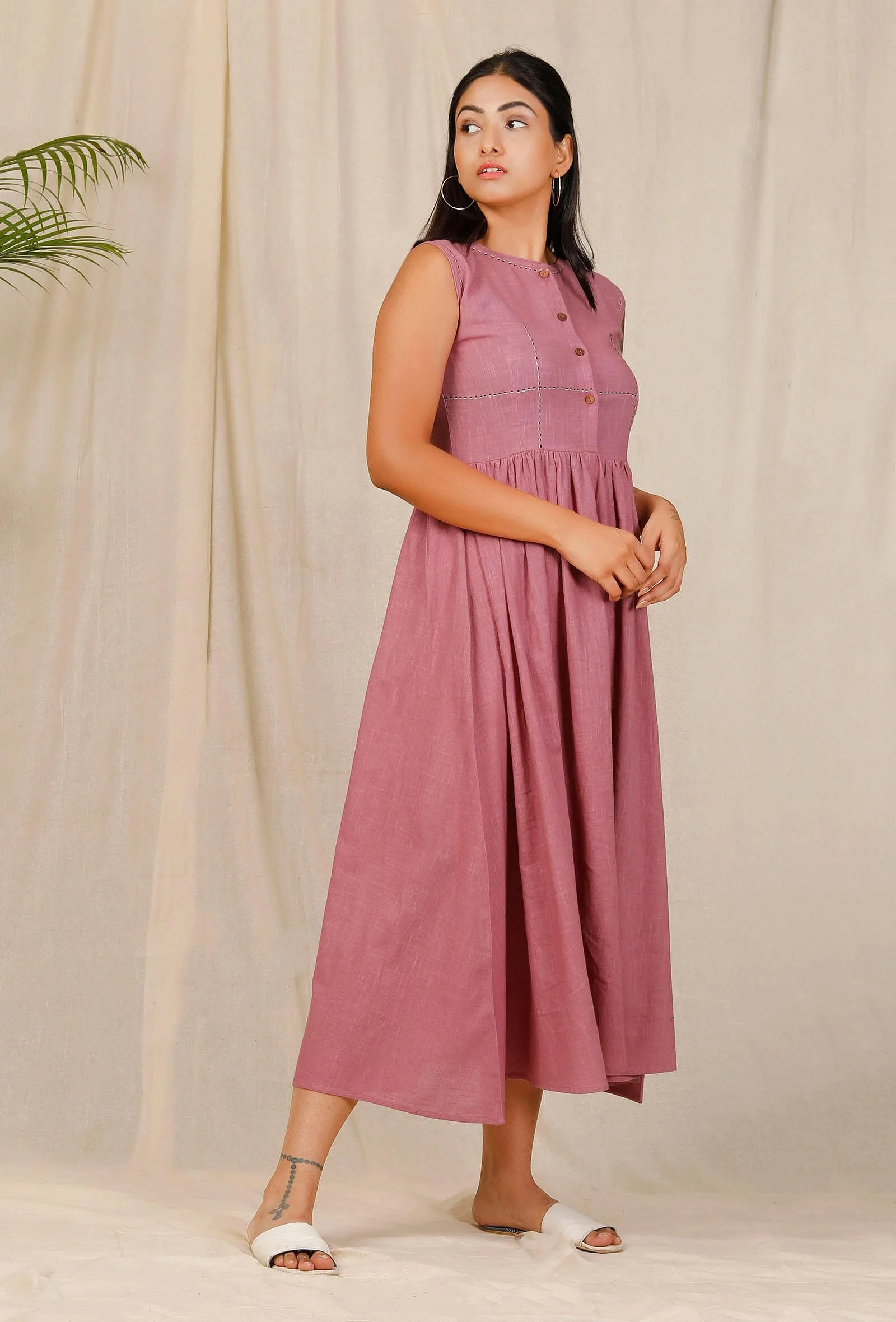 Gulabi Low Gathered Hand-Embroiderd Dress - Image 4