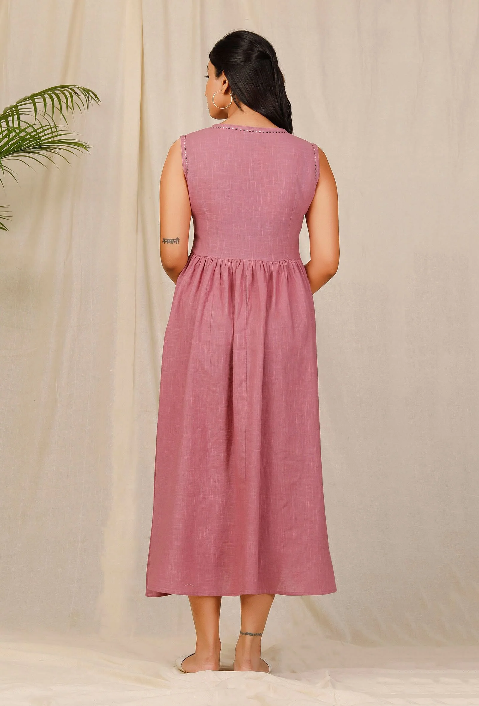 Gulabi Low Gathered Hand-Embroiderd Dress - Image 5