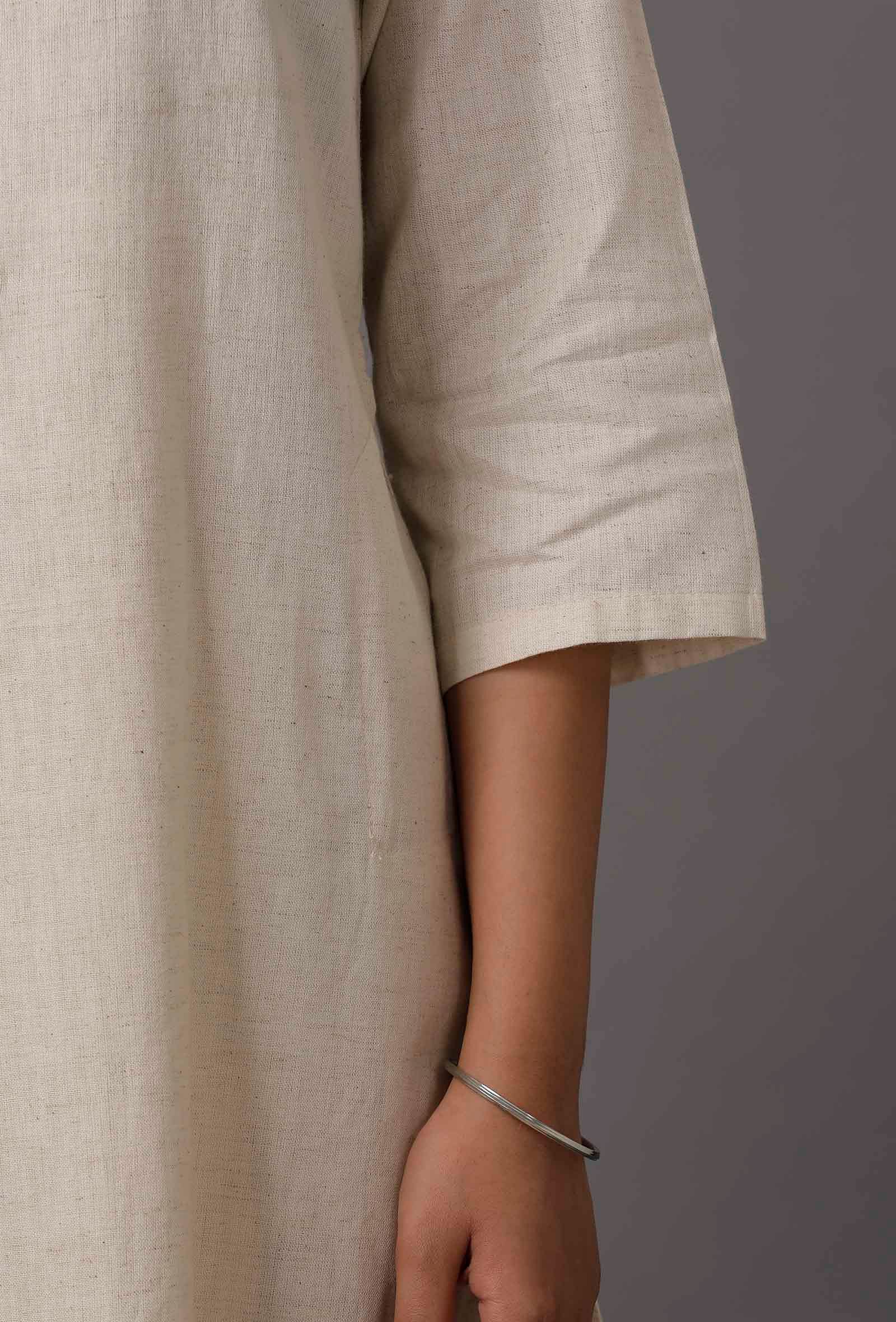 Irish Cream Pure Cotton Kurta - Image 6