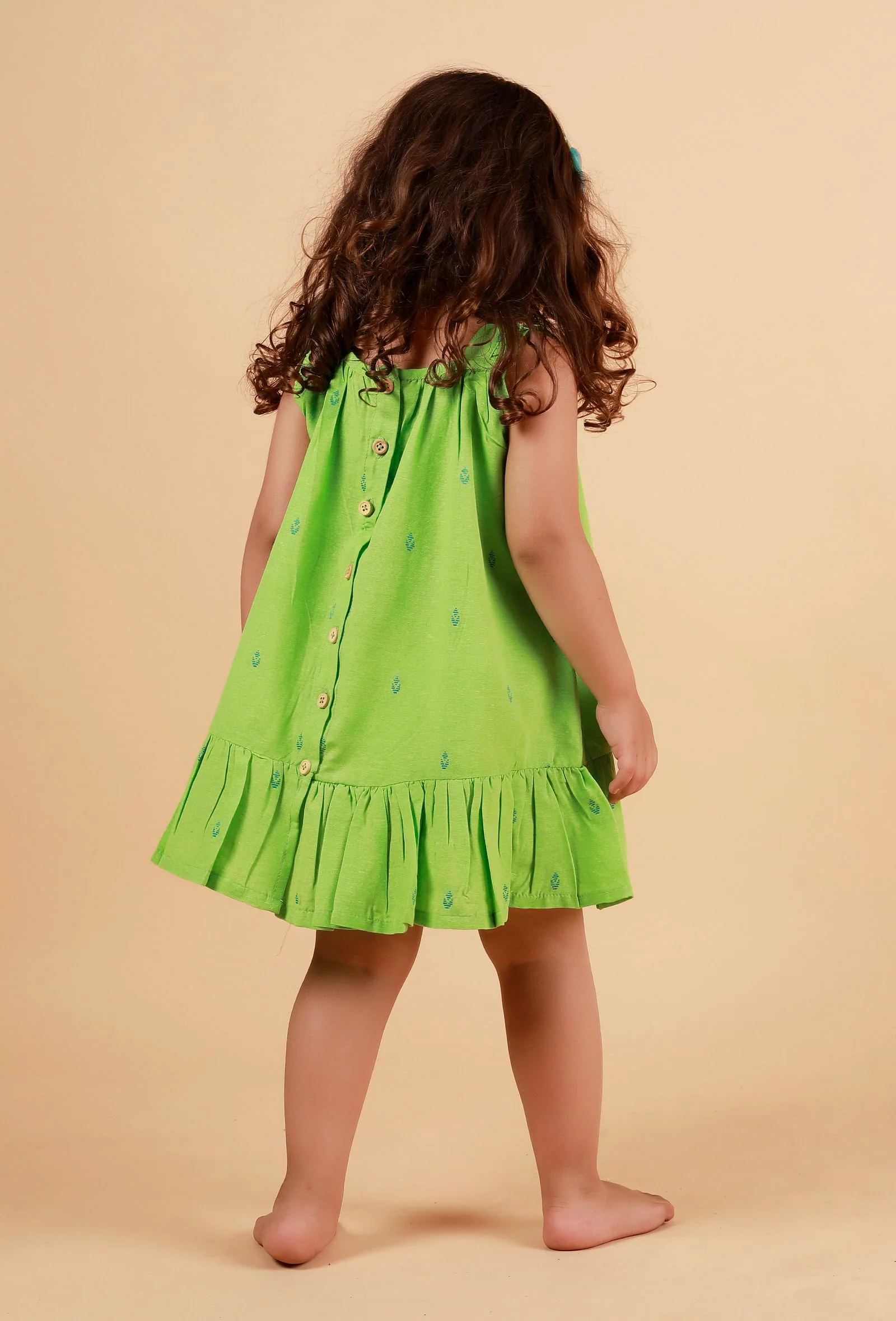 Mint Green Straight Woven Dress - Image 4