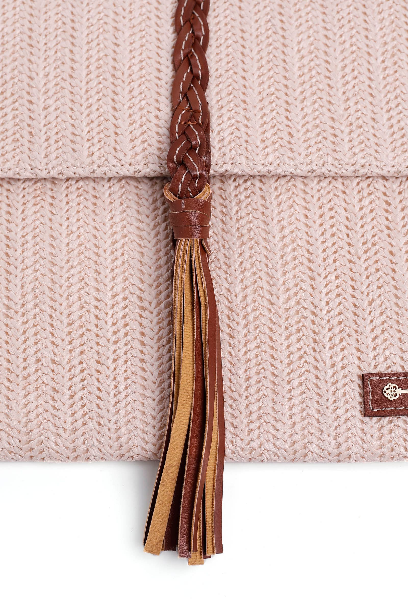 Mistrose White Raffia Weave Pouch Bag - Image 6