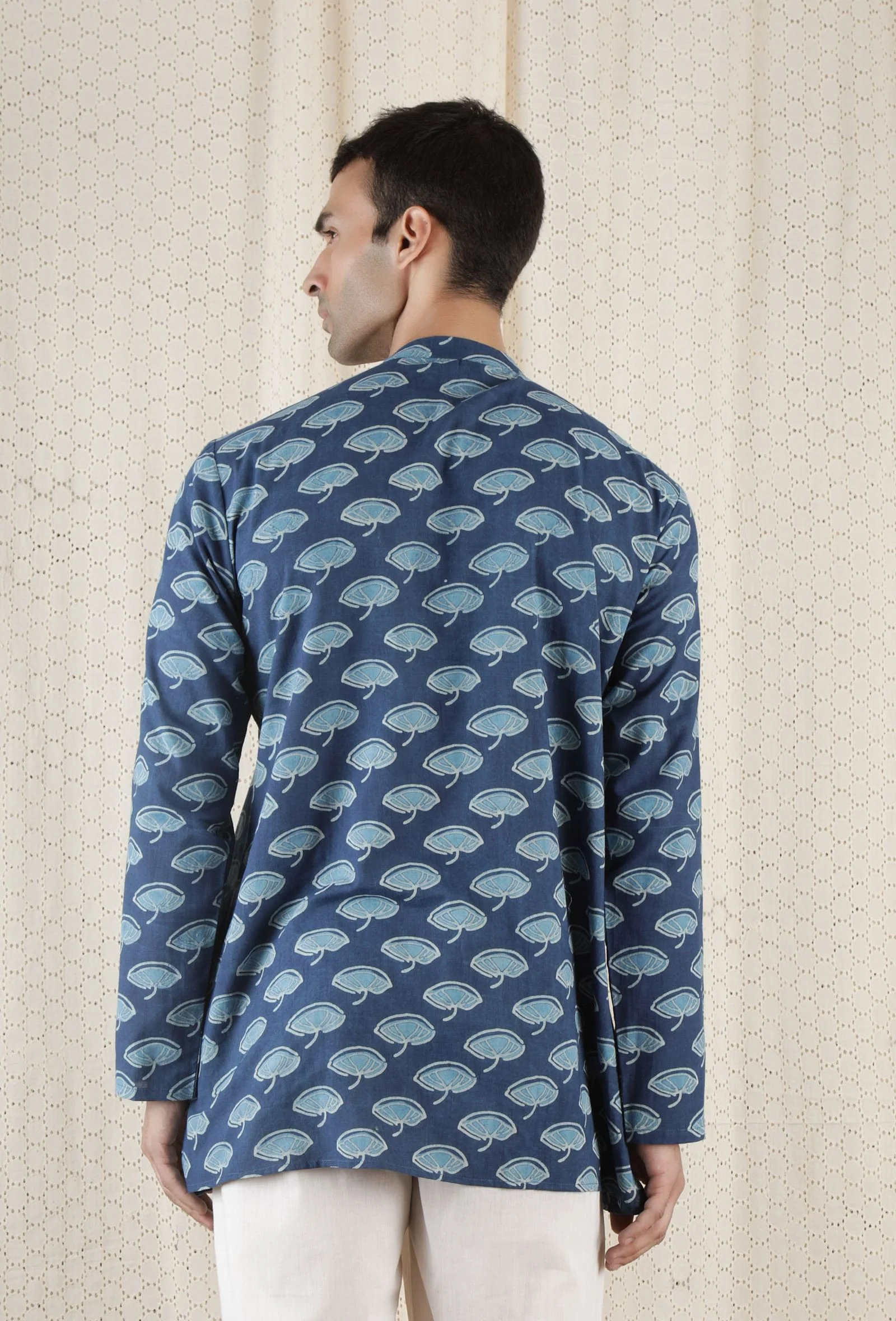 Nabhas Cotton Indigo Short Kurta - Image 4