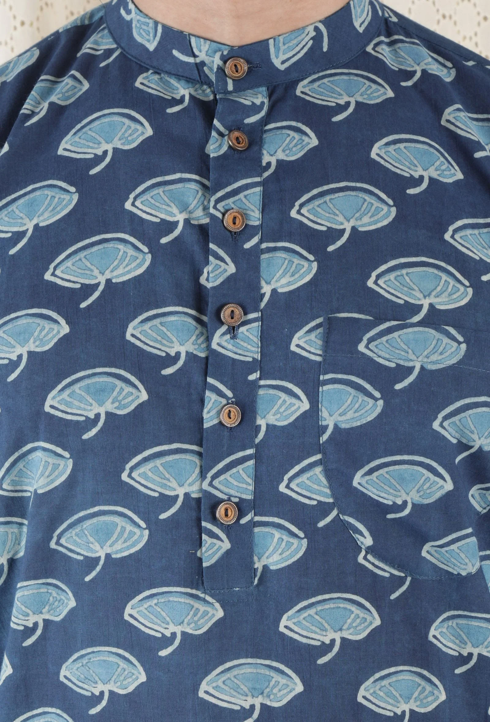 Nabhas Cotton Indigo Short Kurta - Image 5