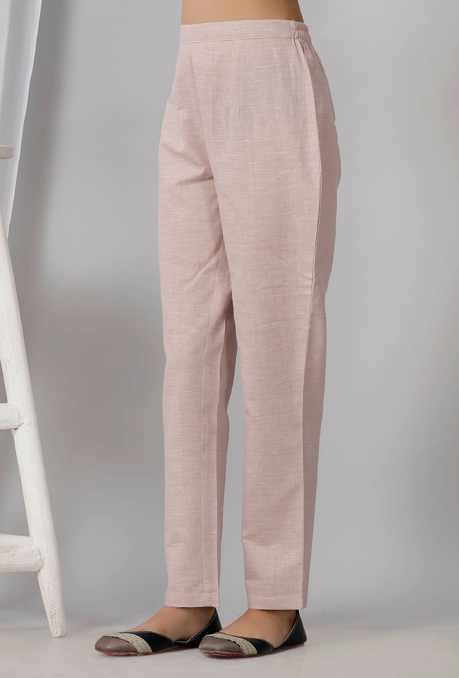 Pastel Purple Cotton Khadi Pants - Image 3