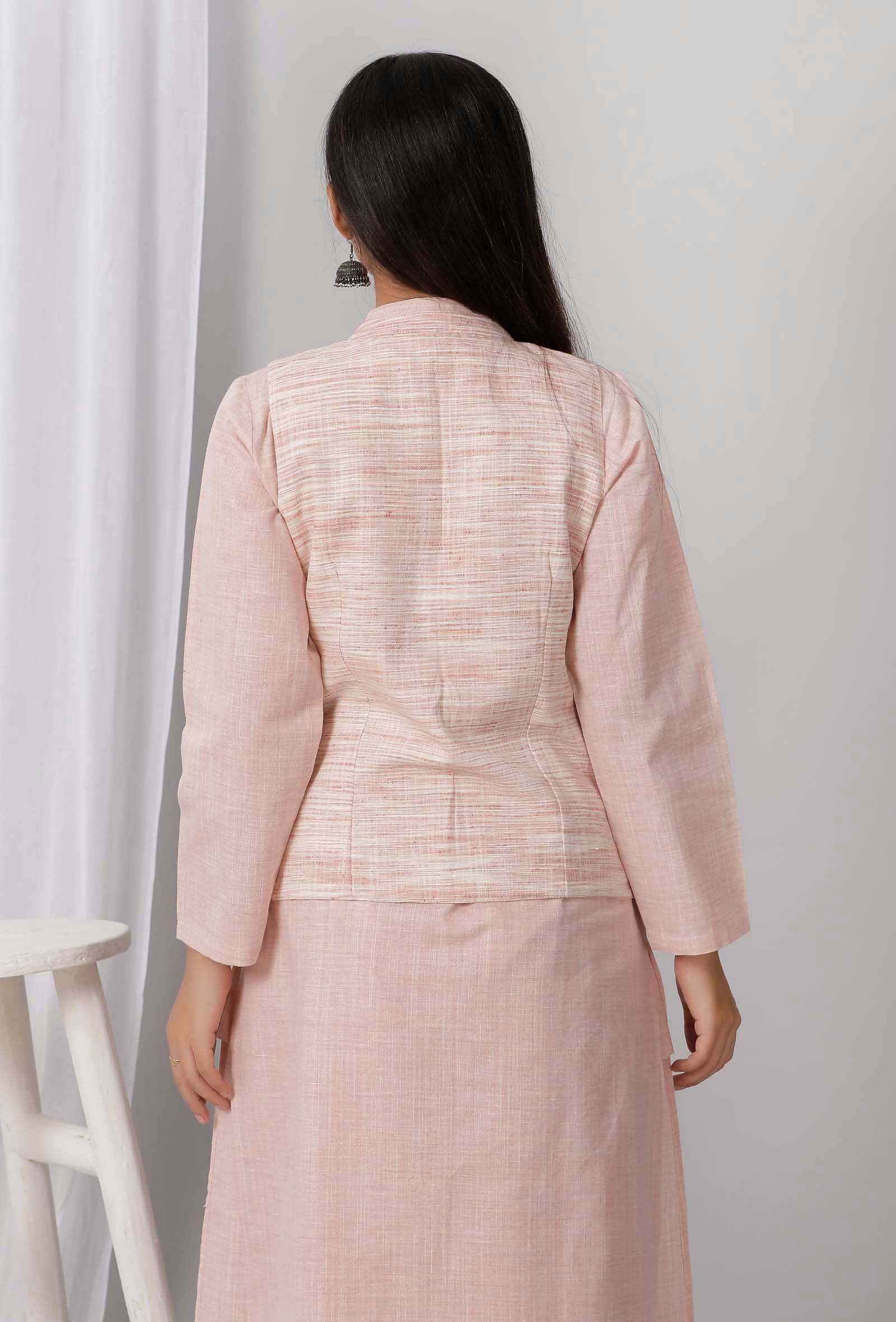 Pink Sleeveless Nehru Jacket - Image 4