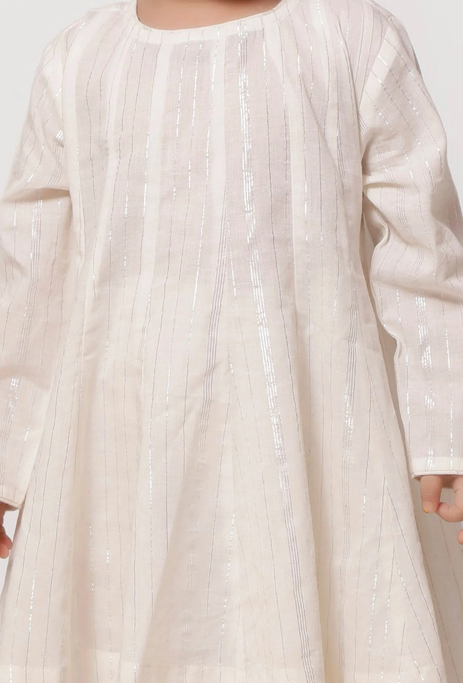 Set of 2 - Coconut White Anarkali Suit with Churidar - Image 4