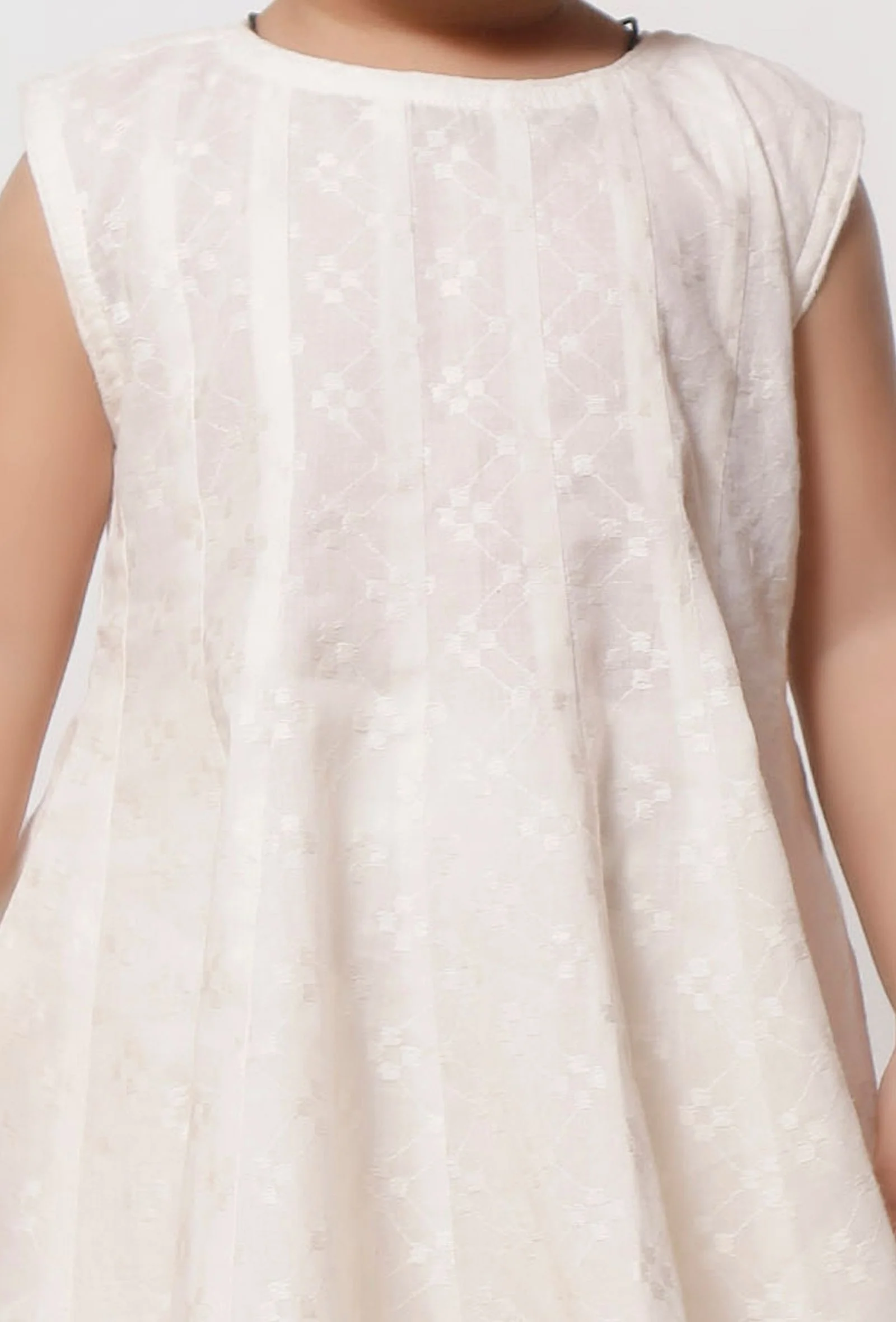 Set of 2- Frost White Cut Sleeves Malmal Anarkali with Churidar - Image 5