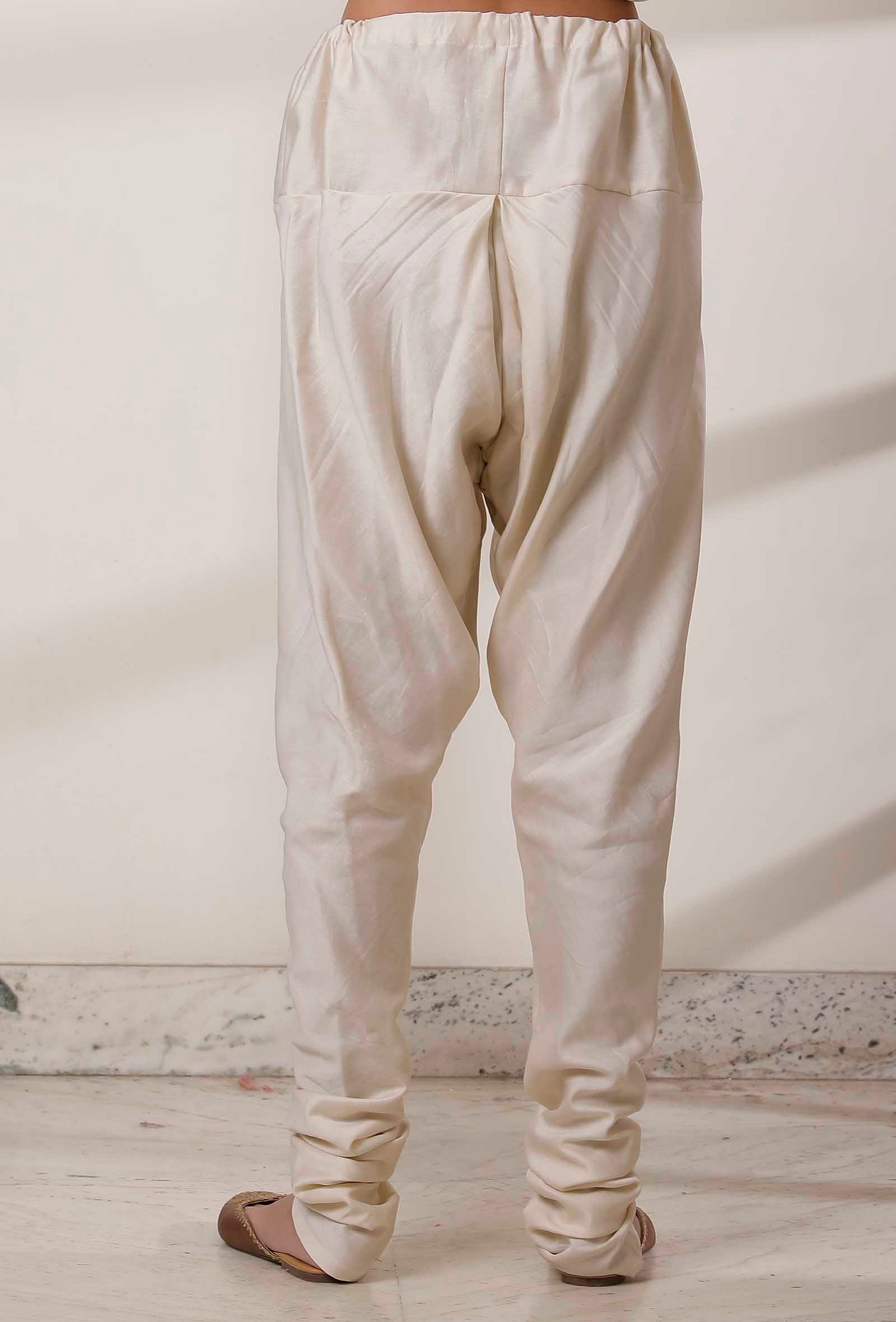 Set of 2: Off White Kalidar Kurta with Churidar - Image 3