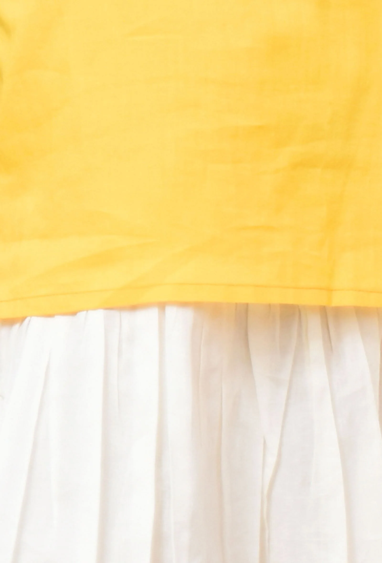 Set Of 2: Yellow and Off-White Mul Mul Kurta With Pants - Image 5