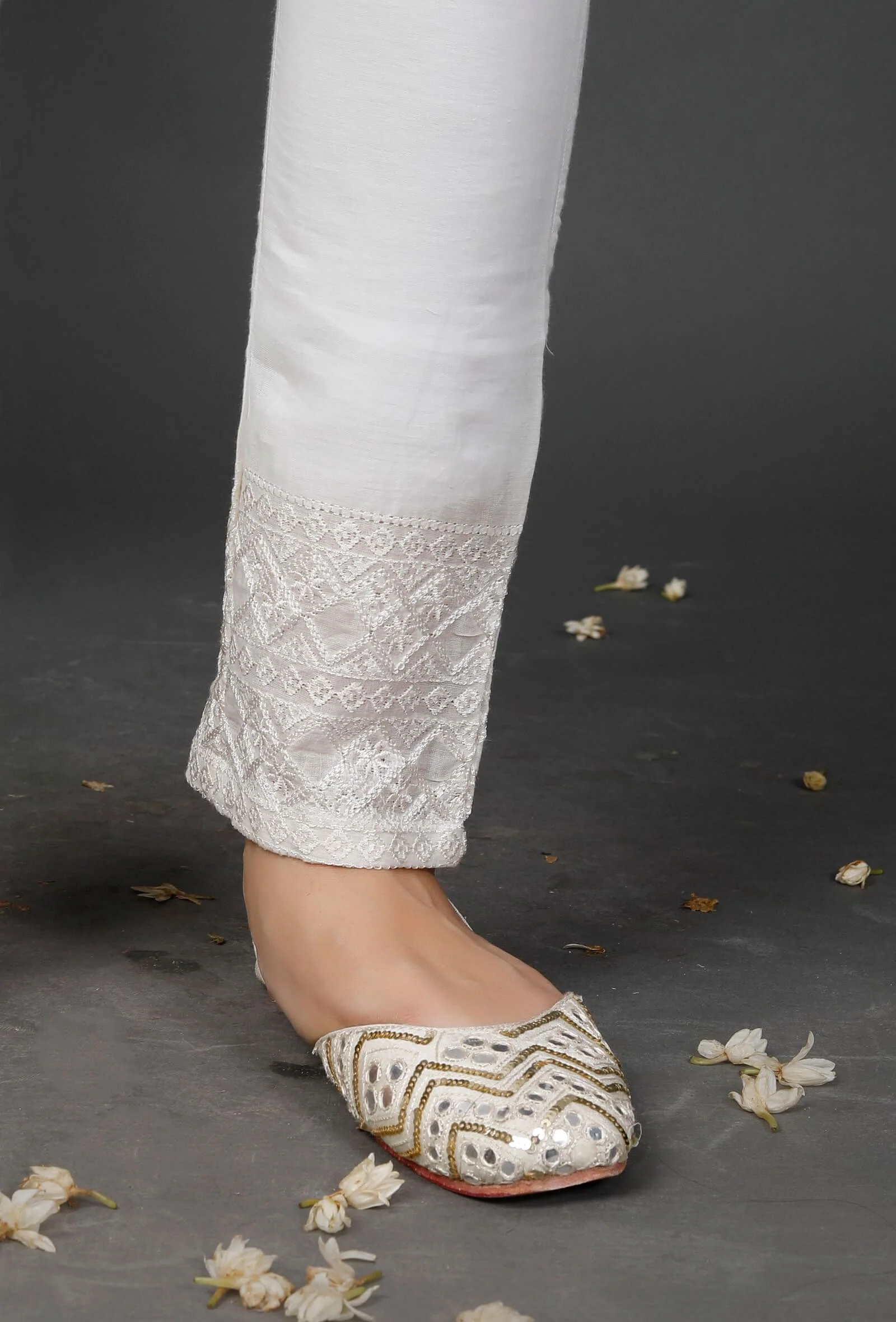 Straight White Cotton Pants - Image 5