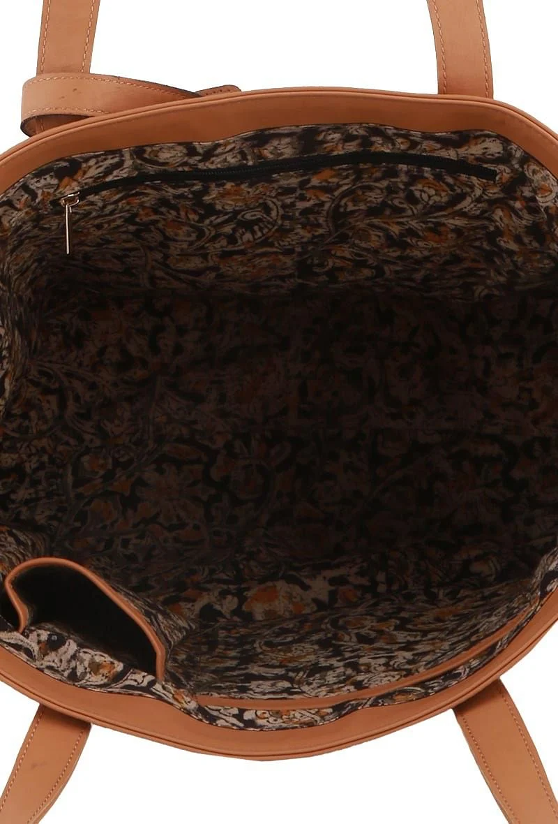 Tan Kalamkari Tote Bag - Image 5