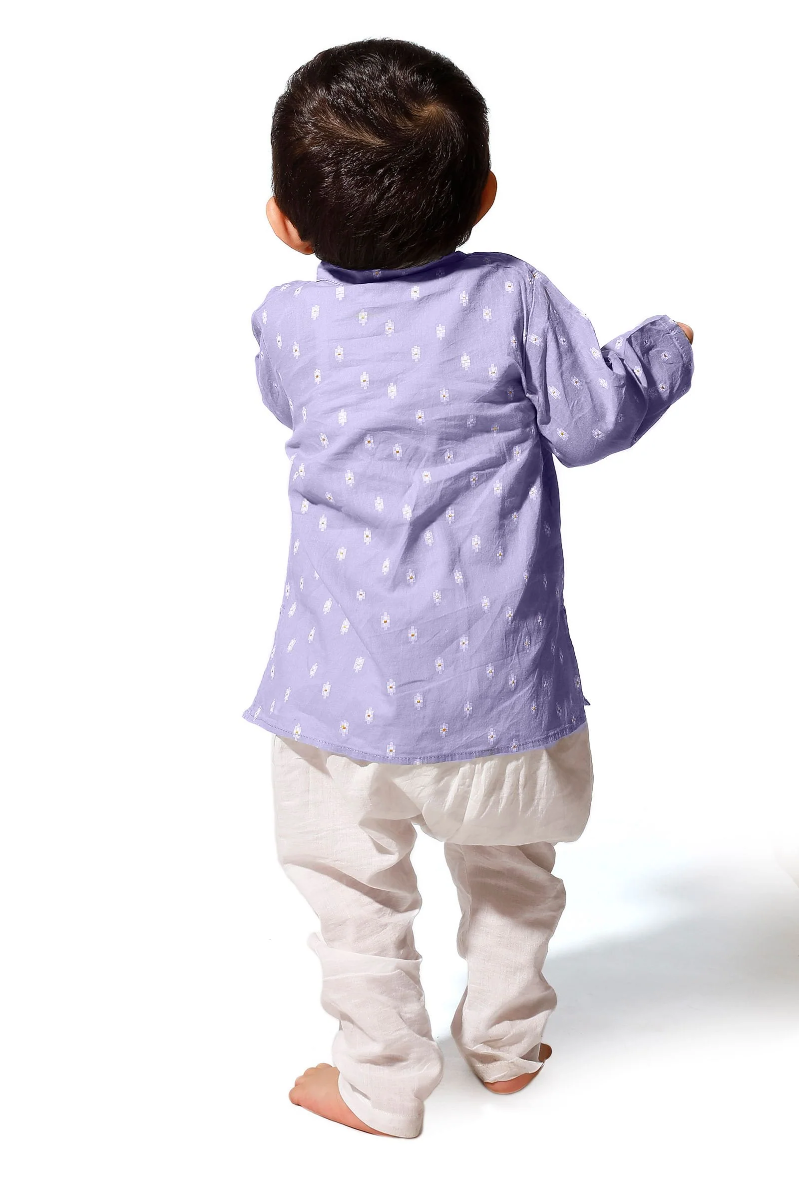 Tawny Blue Cotton Kurta Pyjama Set - Image 3