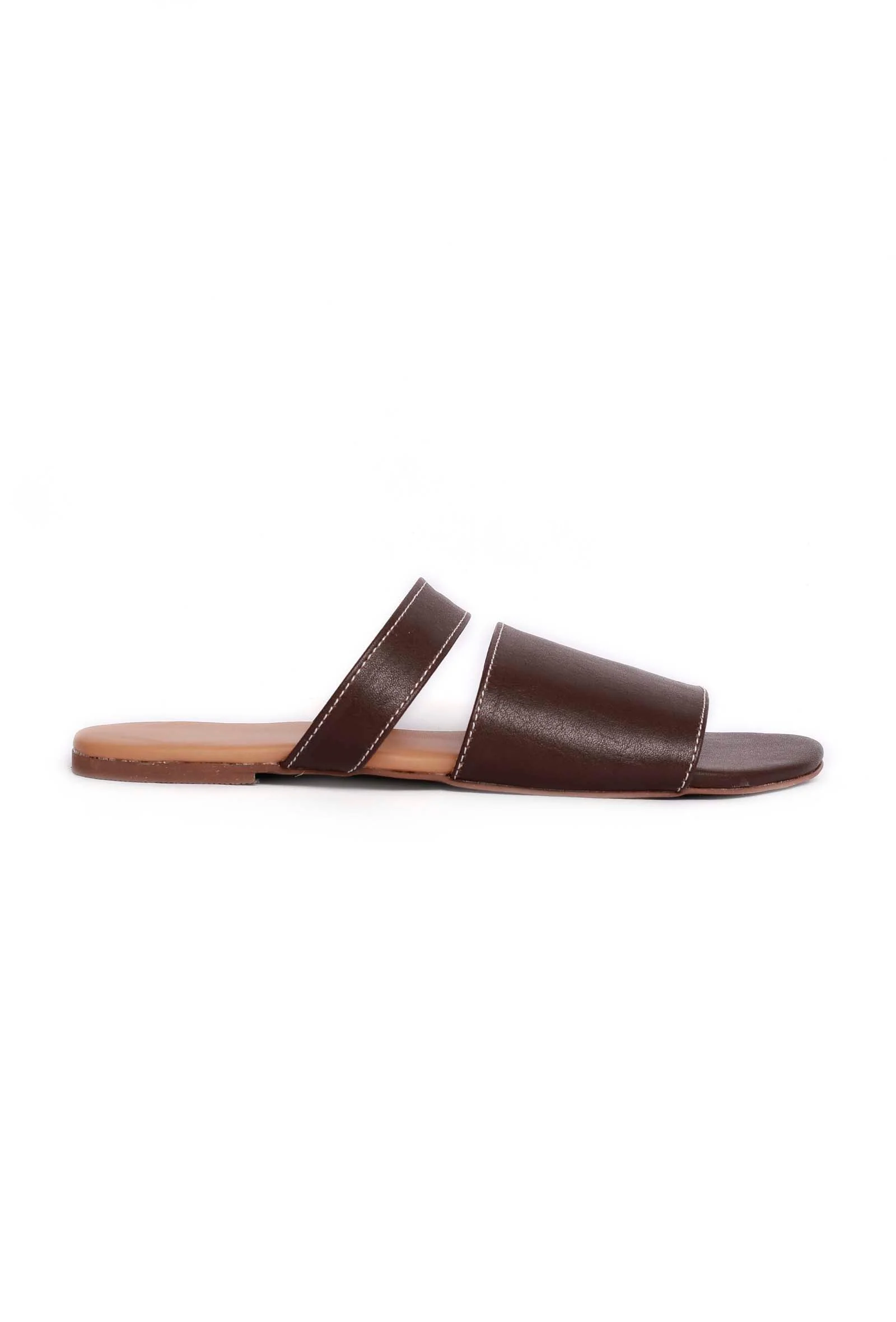 Tortilla Brown Cruelty Free Leather Sliders - Image 4