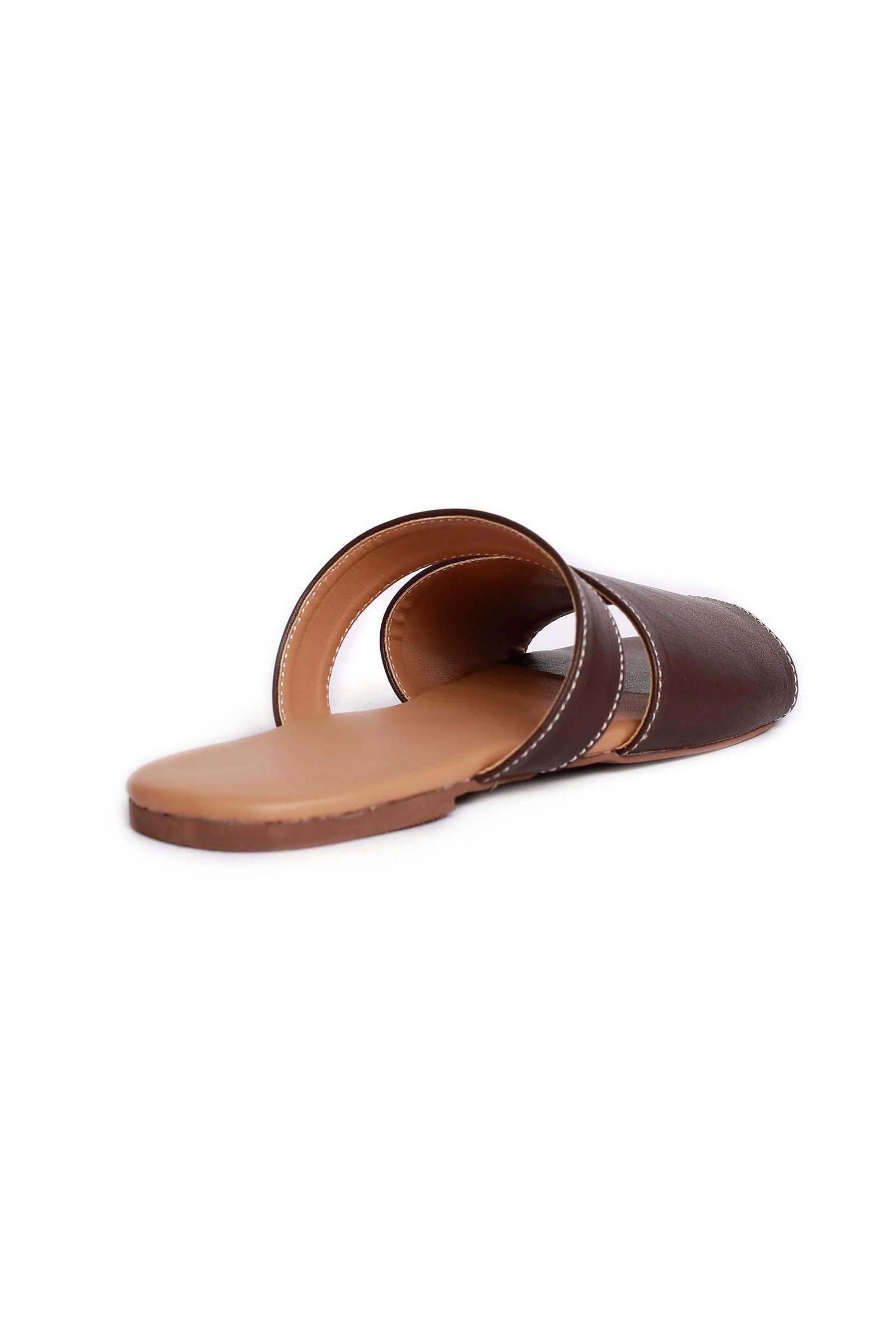 Tortilla Brown Cruelty Free Leather Sliders - Image 5