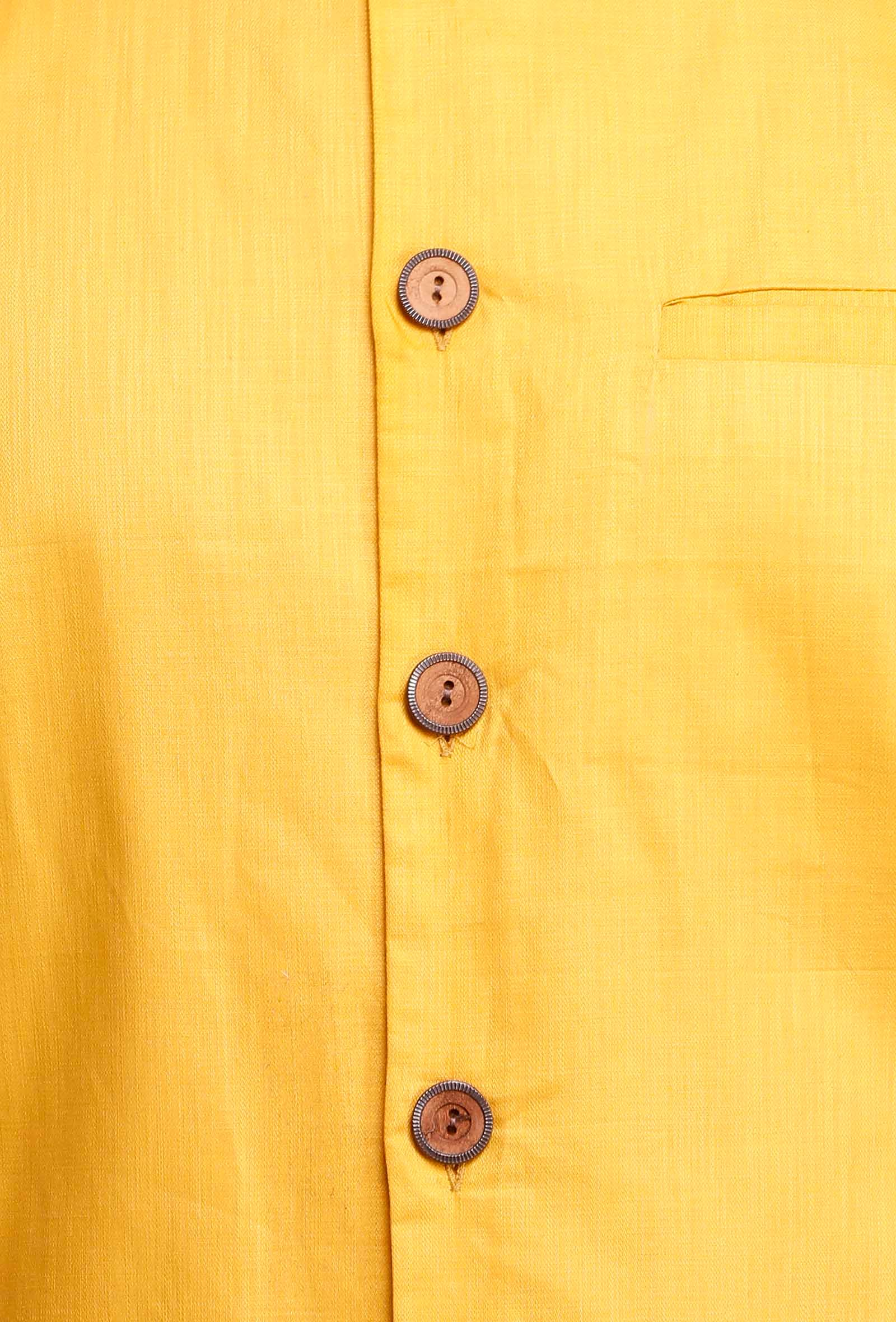 Tuscan Yellow Cotton Nehru Jacket - Image 5