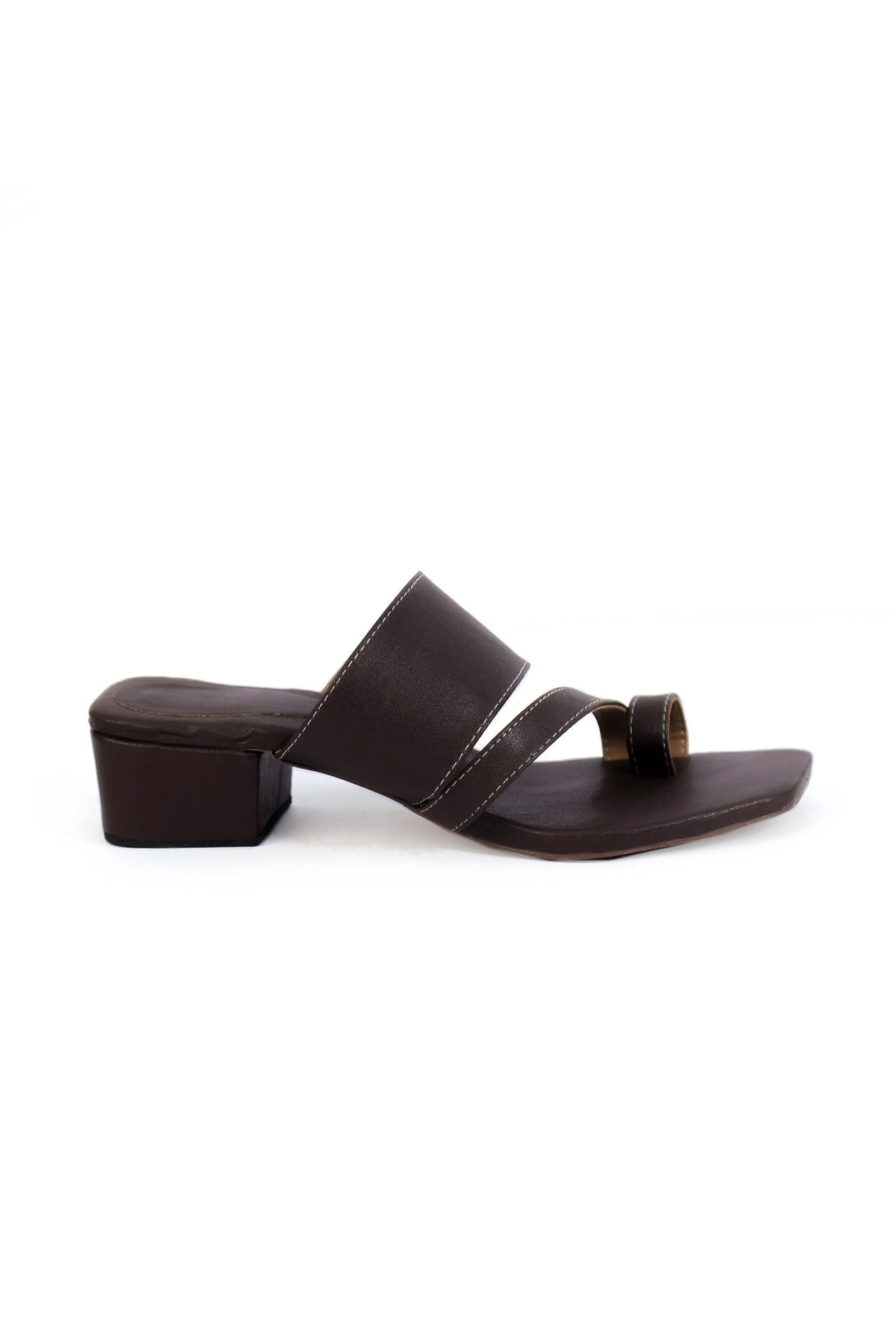Umber Brown Cruelty Free Leather Strap Heels - Image 4