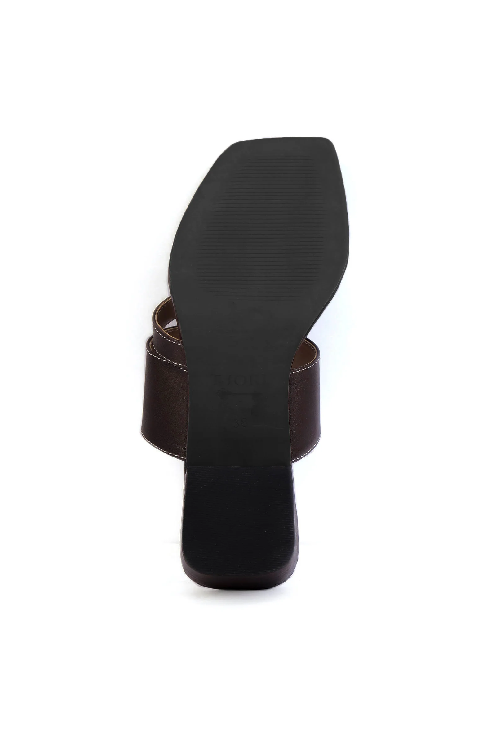 Umber Brown Cruelty Free Leather Strap Heels - Image 7