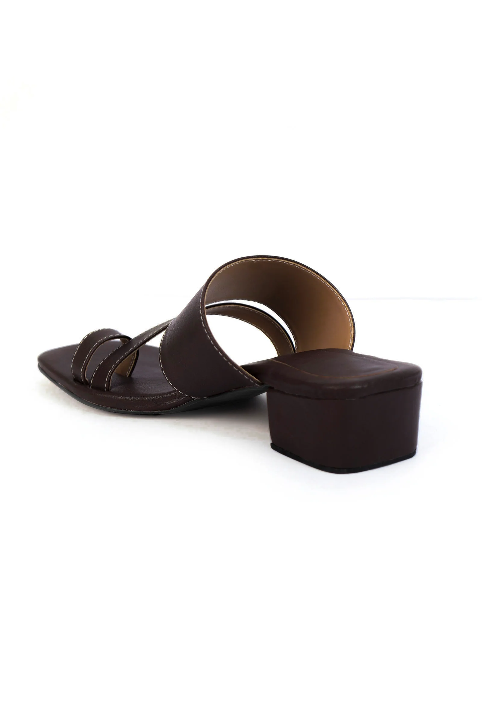 Umber Brown Cruelty Free Leather Strap Heels - Image 8